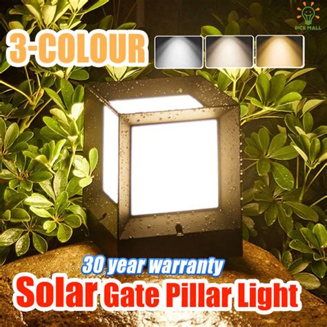 gate light waterproof|2024NEW 】 Solar Gate Pillar Light LED 4 Tricolor Outdoor Lamp .